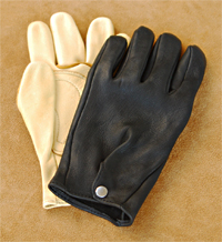 Black Deerskin Driving Gloves - Peter Elliot Blue
